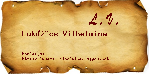 Lukács Vilhelmina névjegykártya